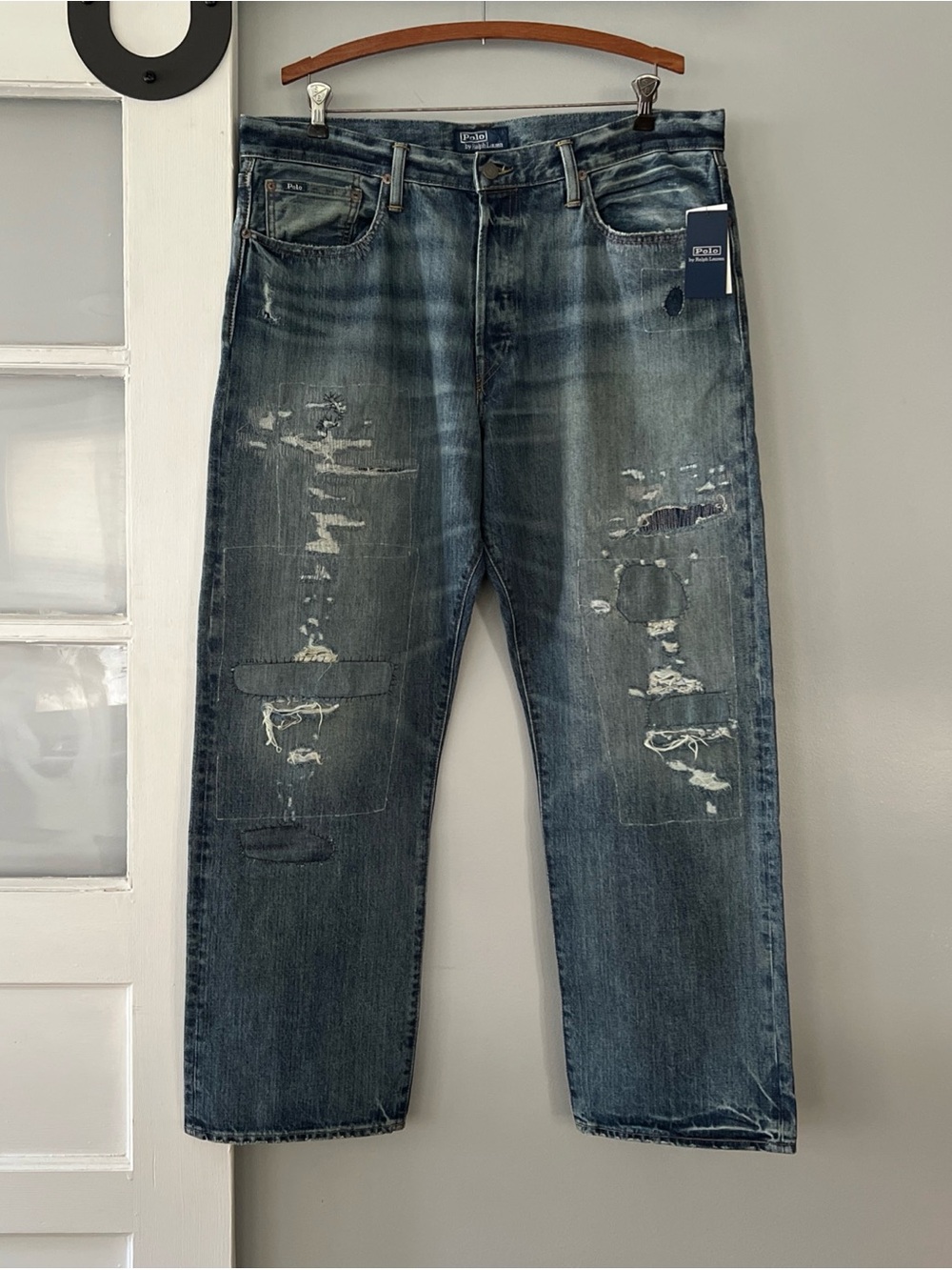 NWT Polo Ralph Lauren Jeans The VINTAGE Classic Distressed Men’s 36x32 Blue $268